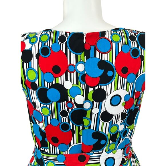 Hanpceirs Women's Black/Multicolored Geometric Print Fit & Flare Dress Size 3XL - Picture 7 of 8